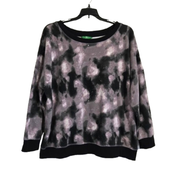 DIP Galaxy Tie Die Sweatshirt Women's Size XXL Black Pink Sparkle - Picture 1 of 14
